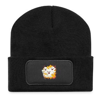 Geister Trio Comic - Recycelte Patch Beanie - Schwarz - Vorne