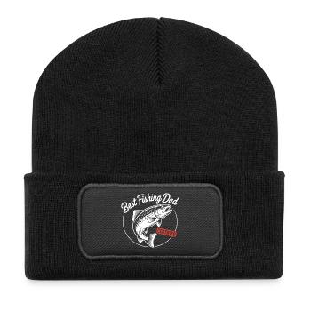 Meilleur papa pêcheur certifié - Beanie recyclé à patch - noir - Devant
