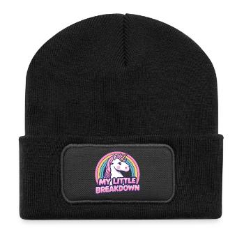Licorne Ma petite panne dessin animé - Beanie recyclé à patch - noir - Devant