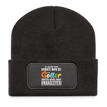 Aventure en parapente Les dieux du parapente - Beanie recyclé à patch - charbon - Devant