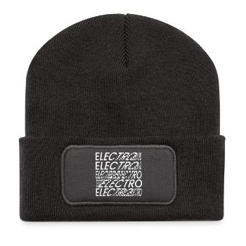 Glitch Electro Typography - Recycled Patch Beanie - dark grey - Front