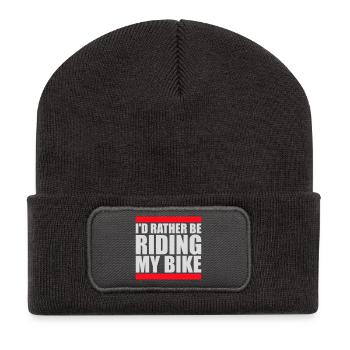 Je préfère faire du vélo cycliste - Beanie recyclé à patch - charbon - Devant