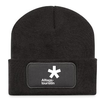 GODNEWS Everyday Tourist »Stern« (white) - Recycled Patch Beanie - dark grey - Front