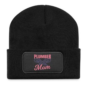 Klempnerin Mutter - Recycelte Patch Beanie - Schwarz - Vorne