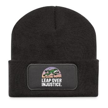Leap over Justice - USA Frog T-Shirt - Recycled Patch Beanie - dark grey - Front