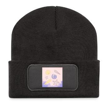 Coquillages pastel étoile de mer - Beanie recyclé à patch - charbon - Devant
