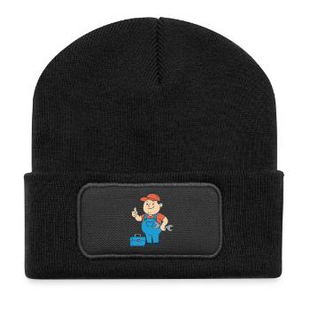 Chemise à motif de breloques artisanales - Beanie recyclé à patch - noir - Devant