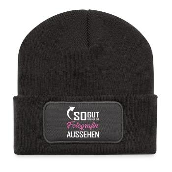 Seul un photographe peut être aussi beau - Beanie recyclé à patch - charbon - Devant
