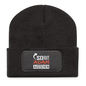 Seul un Adam peut être aussi beau - Beanie recyclé à patch - charbon - Devant