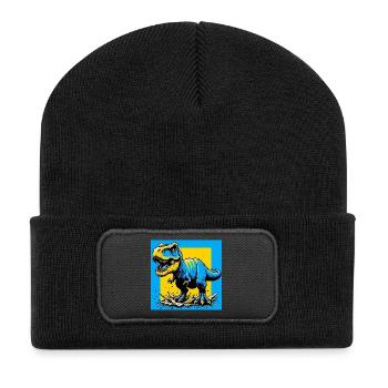 dinosaure - Beanie recyclé à patch - noir - Devant