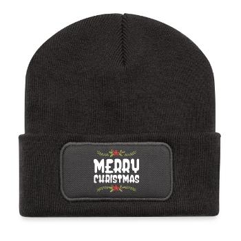 Joyeux Noël - Beanie recyclé à patch - charbon - Devant