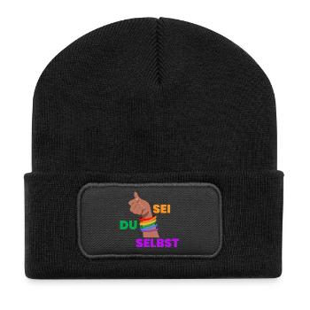 Pride Faust Self-Determination - Recycled Patch Beanie - black - Front
