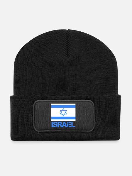 Flagge Israels mit Davidstern - Recycelte Patch Beanie - Schwarz