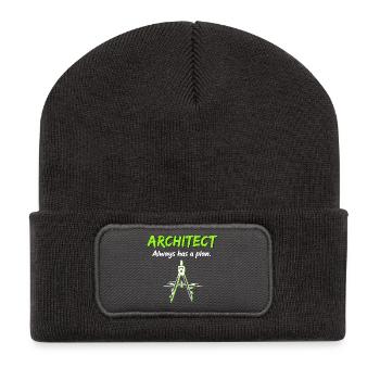 Architecture Boussole Plan de construction Architecte - Beanie recyclé à patch - charbon - Devant