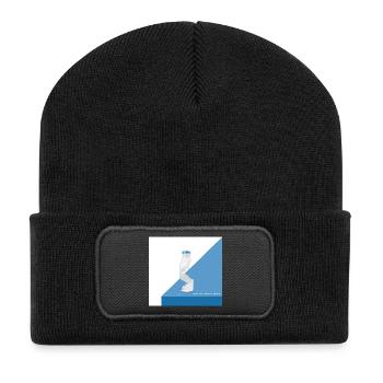 Milch am Limit – Lustiger Flaschenmoment - Recycelte Patch Beanie - Schwarz - Vorne