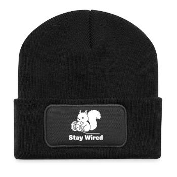 Stay Wired Squirrel - Recycled Patch Beanie - black - Front