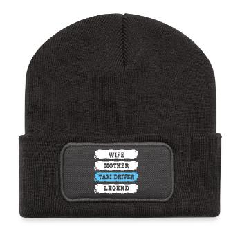 Taxifahrer Taxi - Recycelte Patch Beanie - Dunkelgrau - Vorne