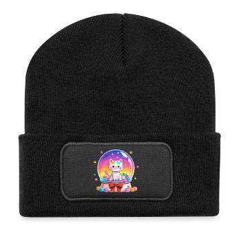 Rainbow Cats Snowglobe - Recycled Patch Beanie - black - Front