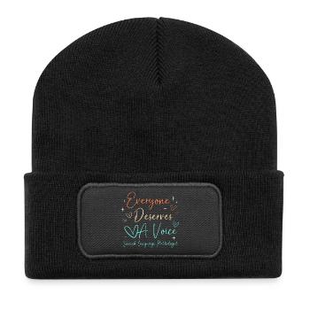 Speech Pathologist SLP Speech Therapist - Recycled Patch Beanie - black - Front