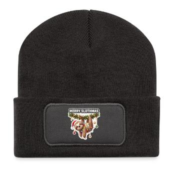 Happy Slothmas String Lights - Recycled Patch Beanie - dark grey - Front