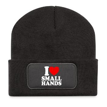 J’adore les petites mains (cœur rouge) - Beanie recyclé à patch - charbon - Devant