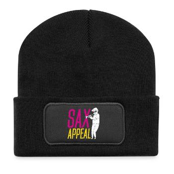 Sax Appeal Saxophone Saxophoniste Jazz Jazz Jazz Band - Beanie recyclé à patch - noir - Devant