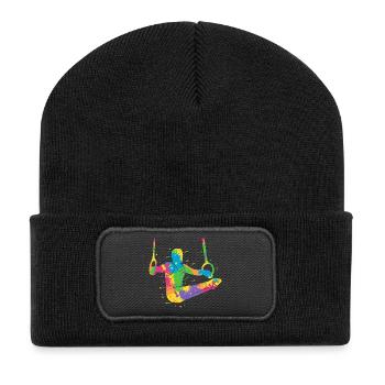 Gymnastes Gymnastique Colorée Ring Gymnastique Gymnastique Garçons - Beanie recyclé à patch - noir - Devant