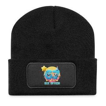 Six Seven 6-7 67 Funny Cute Gift - Recycled Patch Beanie - black - Front