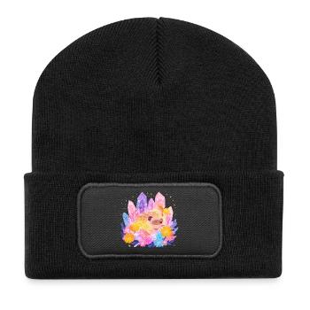 Petit hérisson dans le jardin de cristal - Beanie recyclé à patch - noir - Devant