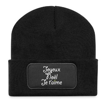 Merry Christmas I Love You - Recycled Patch Beanie - black - Front