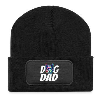 Peinture aquarelle colorée du père berger allemand - Beanie recyclé à patch - noir - Devant