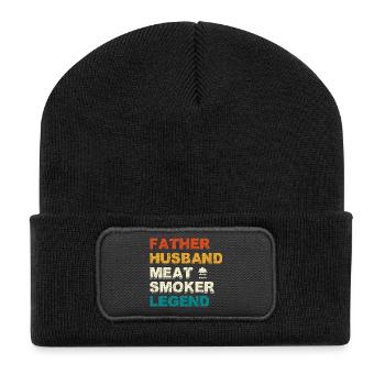 Père, Mari Légende du fumoir à viande - Beanie recyclé à patch - noir - Devant