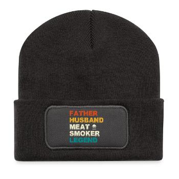 Father Husband Meat Smoker Legend - Recycelte Patch Beanie - Dunkelgrau - Vorne