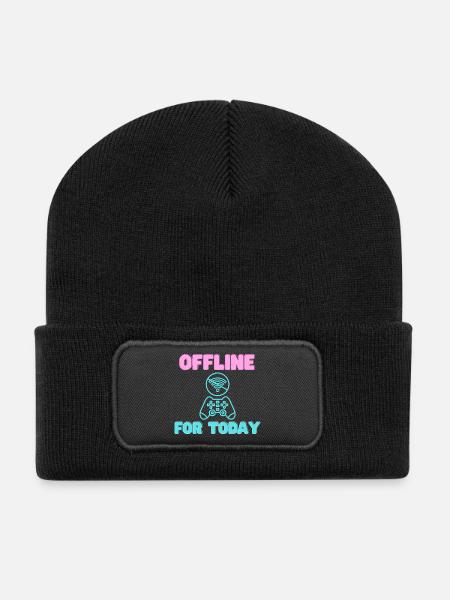 Offline For Today Neon Gamer - Recycled Patch Beanie - black