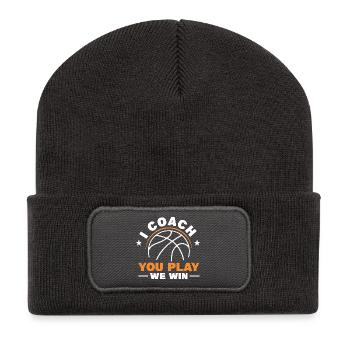 I Coach - You Play - We Win - Recycled Patch Beanie - dark grey - Front