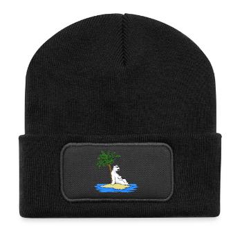 Heißer Eisbär - Recycelte Patch Beanie - Schwarz - Vorne