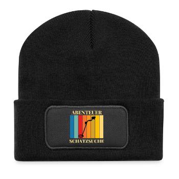 Abenteuer_Schatzsuche - Beanie recyclé à patch - noir - Devant
