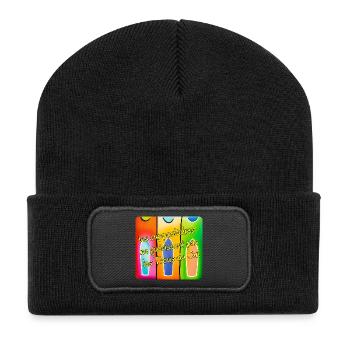 Suppo.FR - Recycelte Patch Beanie - Schwarz - Vorne
