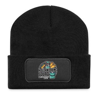 Funny Cleaning Design - Recycled Patch Beanie - black - Front