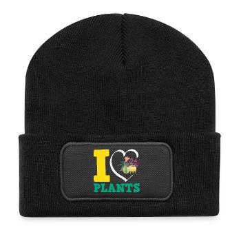 Plant Lover Love Plants Gardener - Recycled Patch Beanie - black - Front