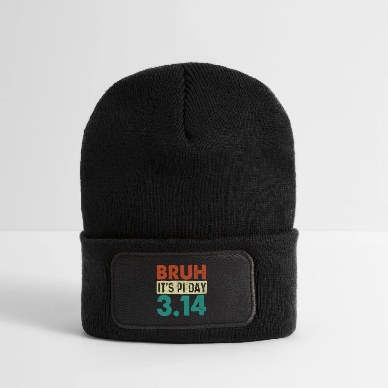 Bruh It’s Pi Day 3.14 Math Nerd Meme Recycled Patch Beanie