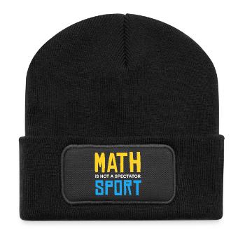 Mathe ist kein Zuschauen-Sport - Recycelte Patch Beanie - Schwarz - Vorne