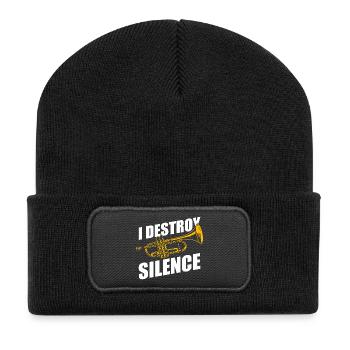 I destroy silence trumpet player - Recycled Patch Beanie - black - Front