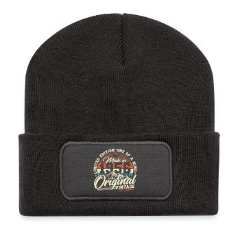 70th Birthday 1956 Vintage Born Retro - Recycled Patch Beanie - dark grey - Front