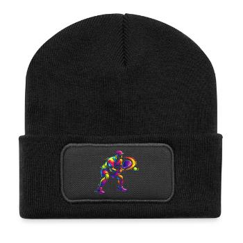 Padel Player Gift Kids Boy Passion - Recycled Patch Beanie - black - Front