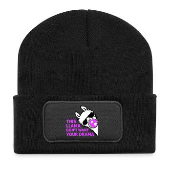Ce lama ne veut pas de ta bulle dramatique - Beanie recyclé à patch - noir - Devant