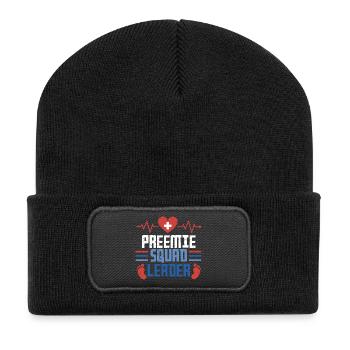 Chef d’équipe d’infirmier(ère) pour prématurés en néonatologie - Beanie recyclé à patch - noir - Devant