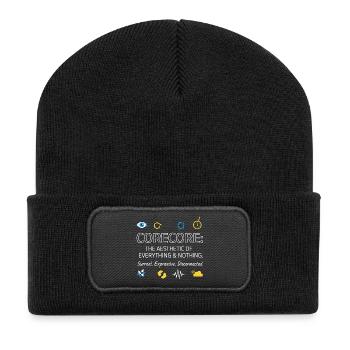 Corecore The Aesthetic of Everything Collage - Recycelte Patch Beanie - Schwarz - Vorne