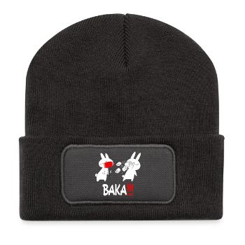 Baka Rabbit Slap Anime Otaku japonais drôle - Beanie recyclé à patch - charbon - Devant