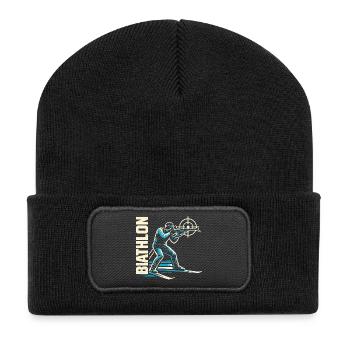 Cadeau de Biathlon Passion Lover - Beanie recyclé à patch - noir - Devant